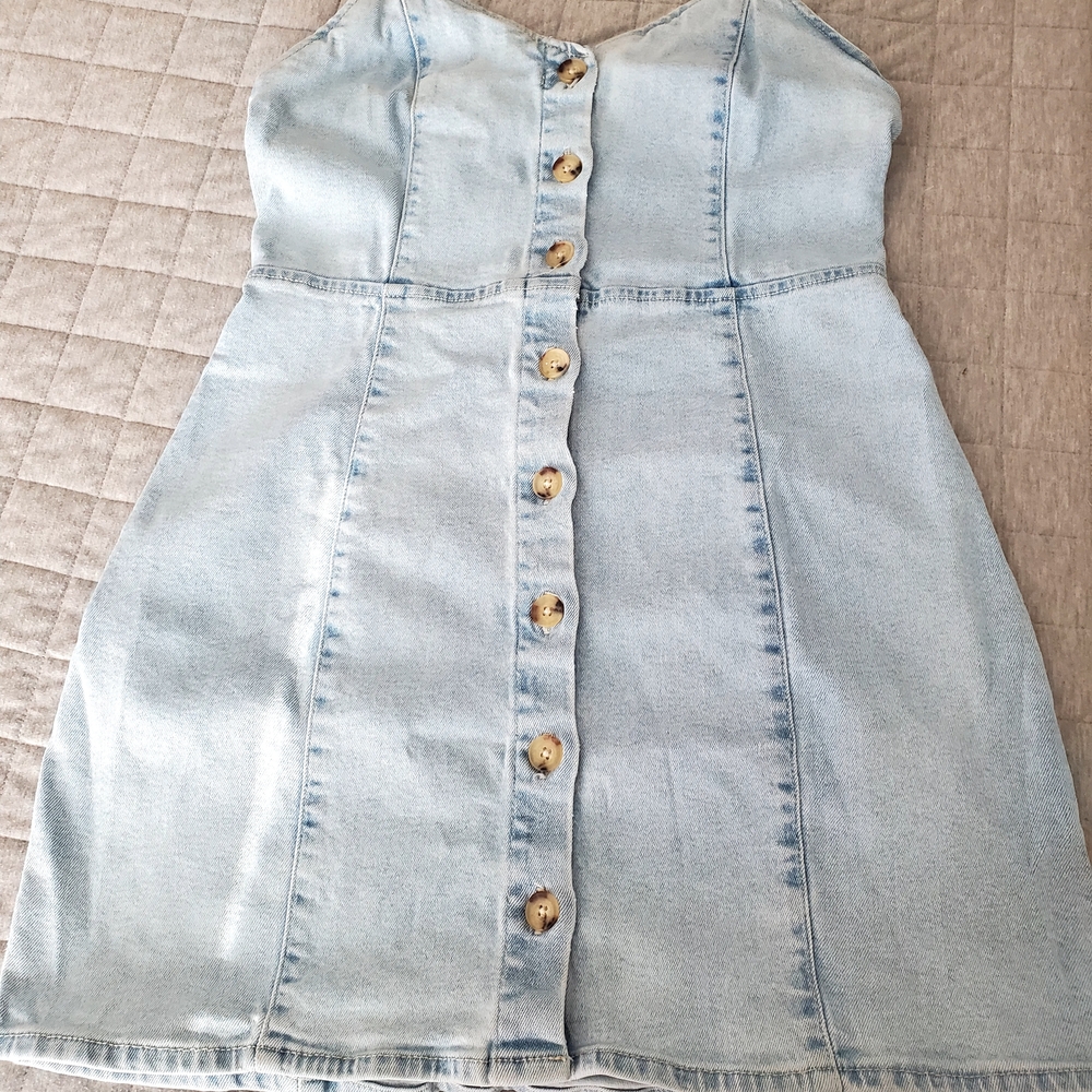 Zara Light Blue Denim Dress